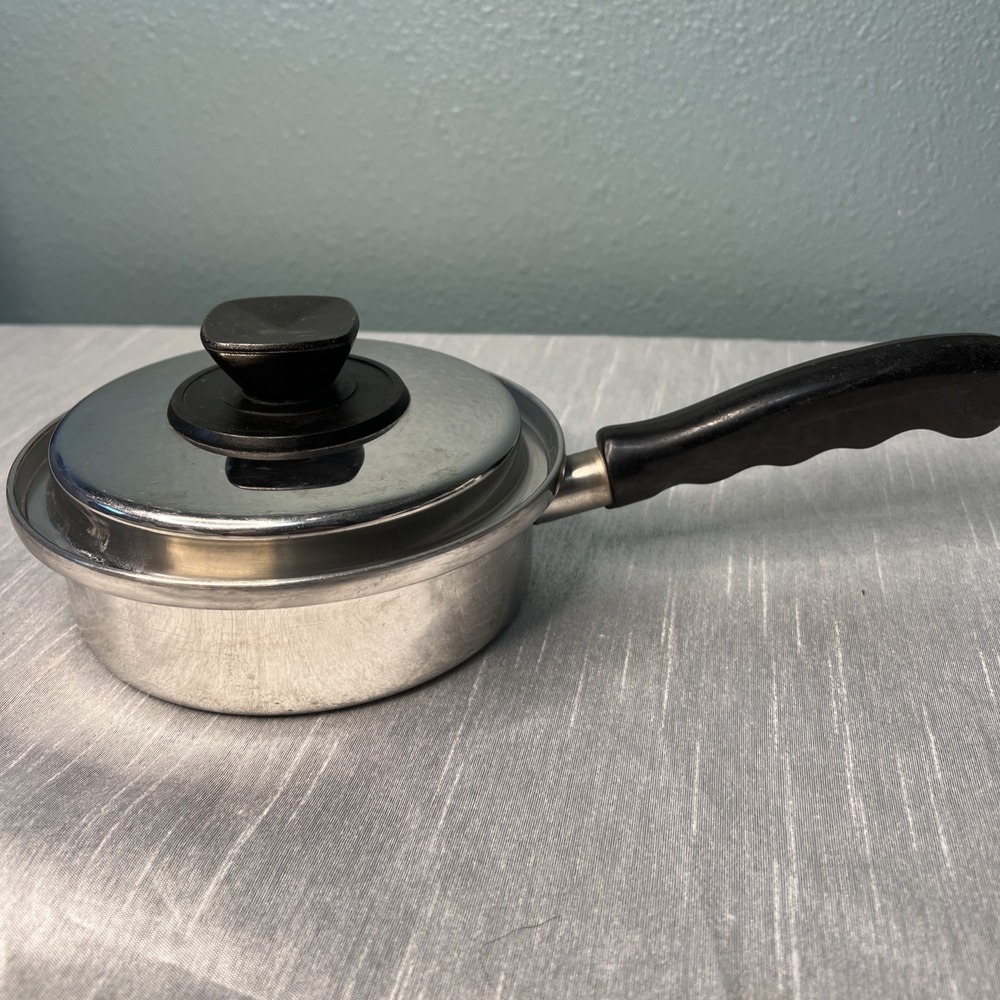 Vtg  1.5qt Vita Craft 18-8 3 Ply Nicromium Stainless Steel Saucepan & Lid 3200